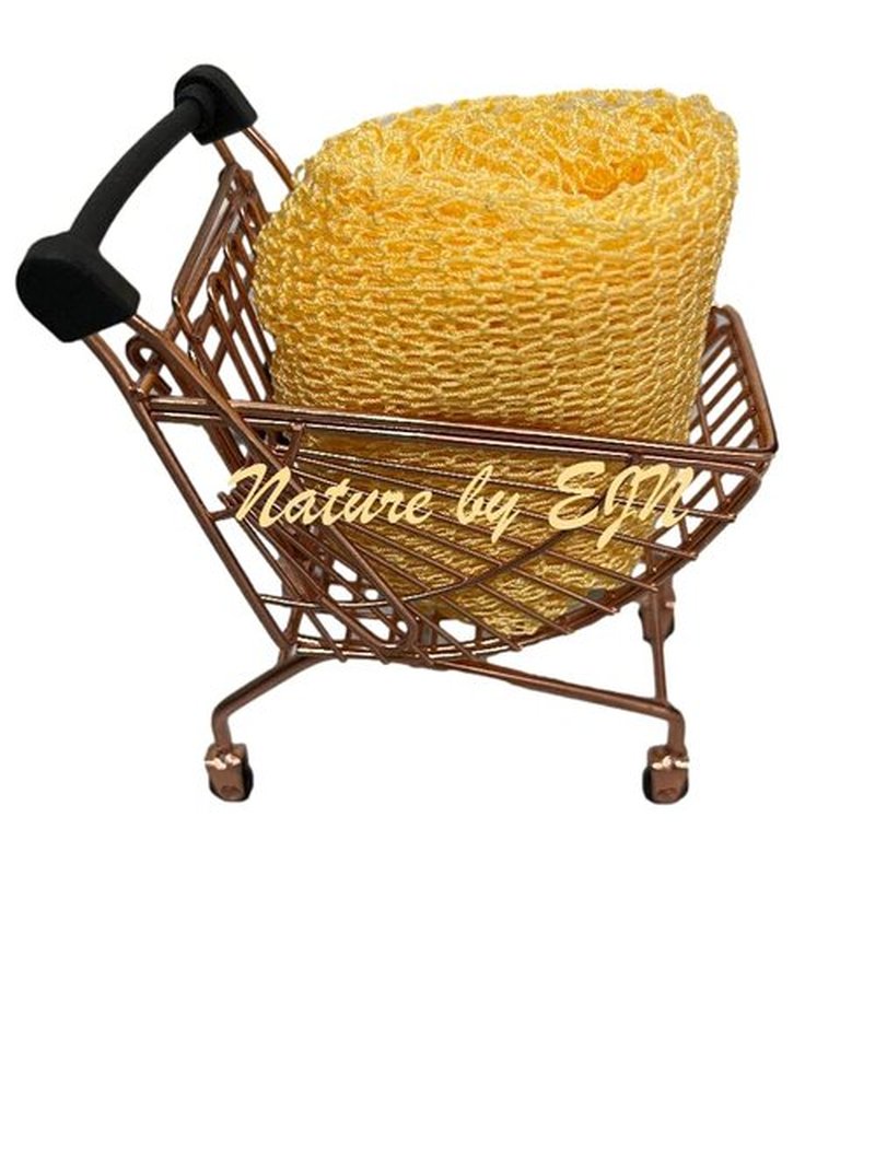 Nature by EJN - Net Bath Sponge, Long, Skin Exfoliation, African, Porous (Golden Apricot)