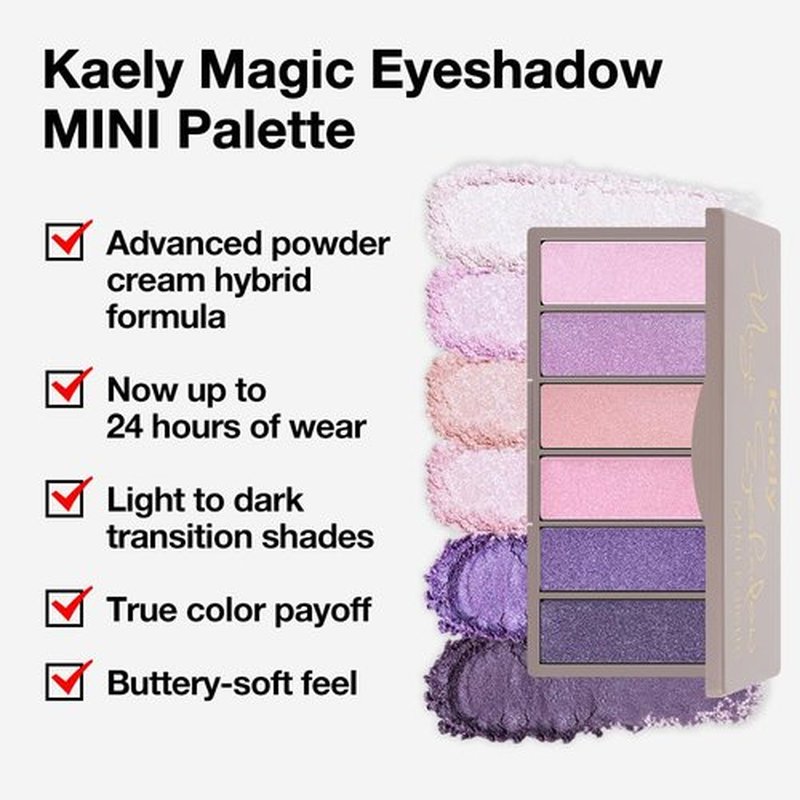 Kaely 6 Color Mini Purple Eyeshadow Palette Makeup, Highly Pigmented Eye Shadow Palette Waterproof, Natural Glitter Shimmer Eye Shadow Palette, paleta de sombras de ojos, Vegan & Cruelty-free, 09
