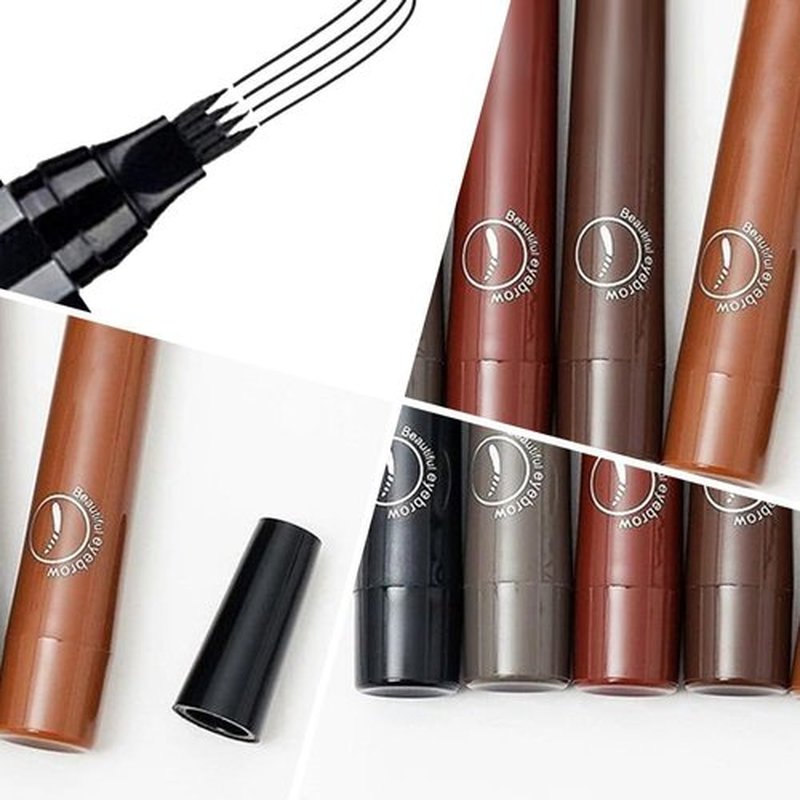 Microblading Eyebrow Pen, 2024 New Magic Eyebrow Pencil, 3D Waterproof Microblade Brow Pen with 4-Tip, Long-Lasting Fine Stroke Brow Pencil Natural Makeup (Reddish Brown)