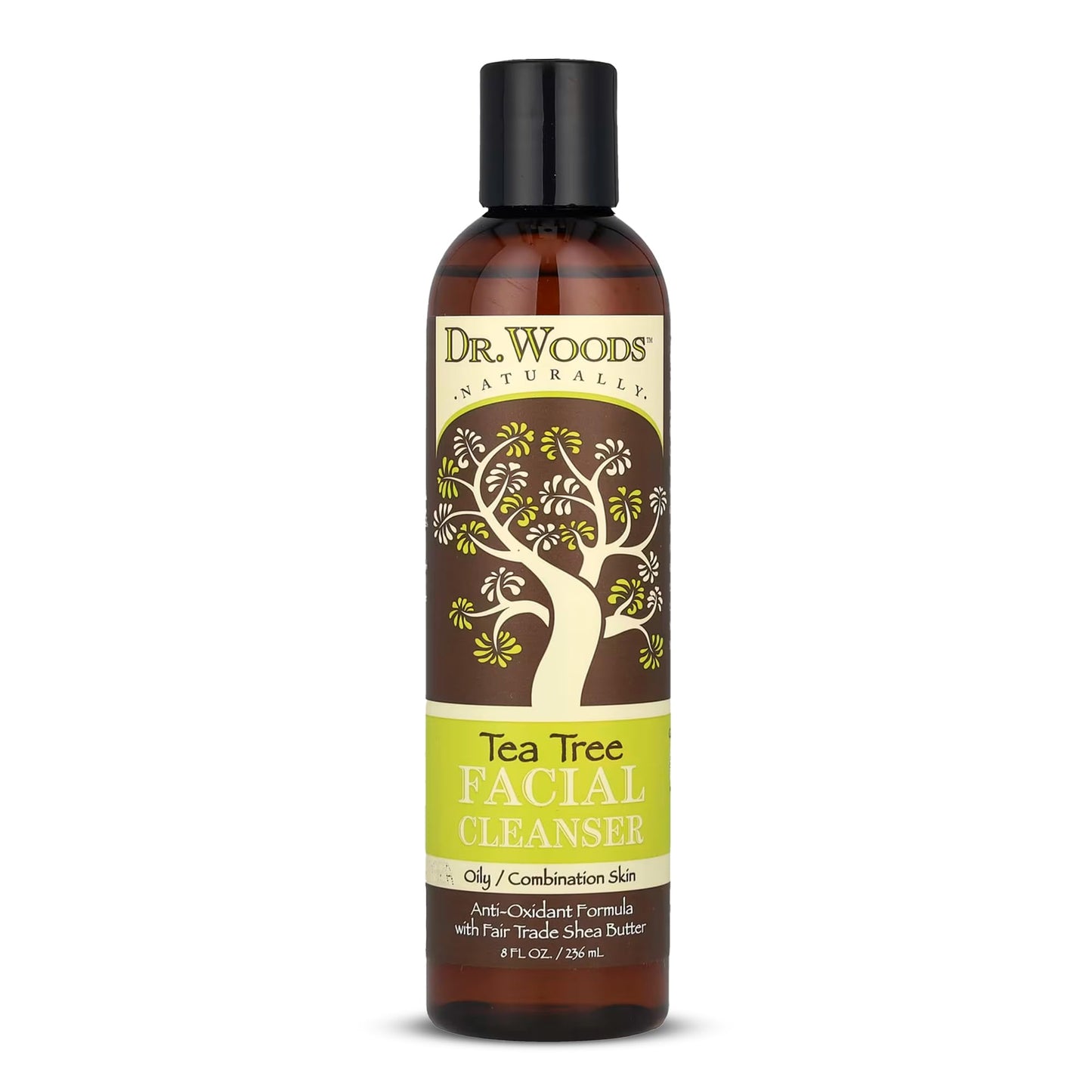 Dr. Woods Tea Tree Liquid Facial Cleanser - Made with Organic Shea Butter, Natural Tea Tree Oil Face Wash for Men and Women, Paraben, Phthalate and Sulfate Free - 8 Fl Oz
