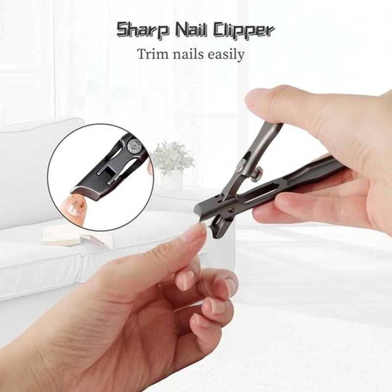 Lux German Grip Nail Clippers for Men, Ultra Wide Jaw Opening Nail Clippers for Nail Strengthener and Growth, Big Cuticle Remover Nail Clippers, Professional Fingernail Clippers Clippers with Catcher