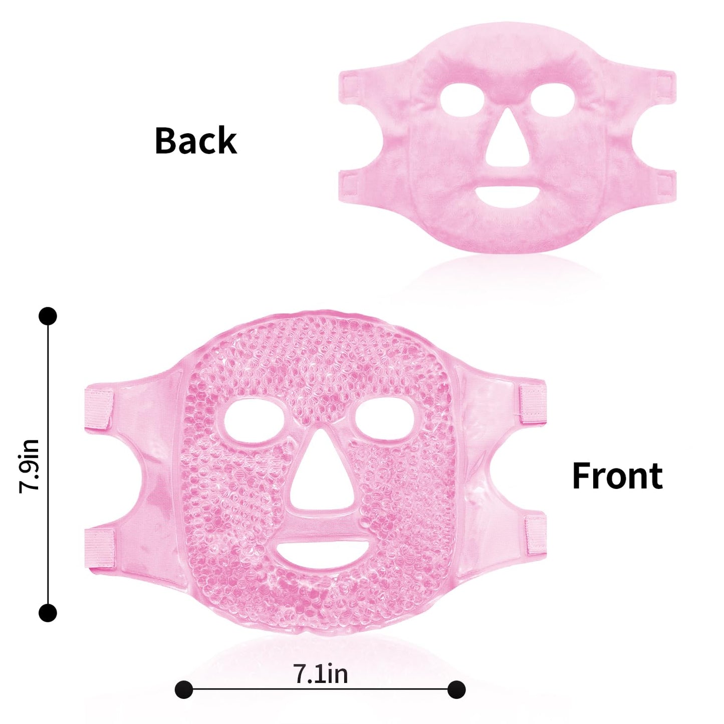 CONBELLA Cold Face Eye Masks Ice Face Mask Hot Cold Compress for Dark Circles, Puffiness, Migraines, Headache, Stress, Redness, Cooling Face Masks for Women Man, Skin Care