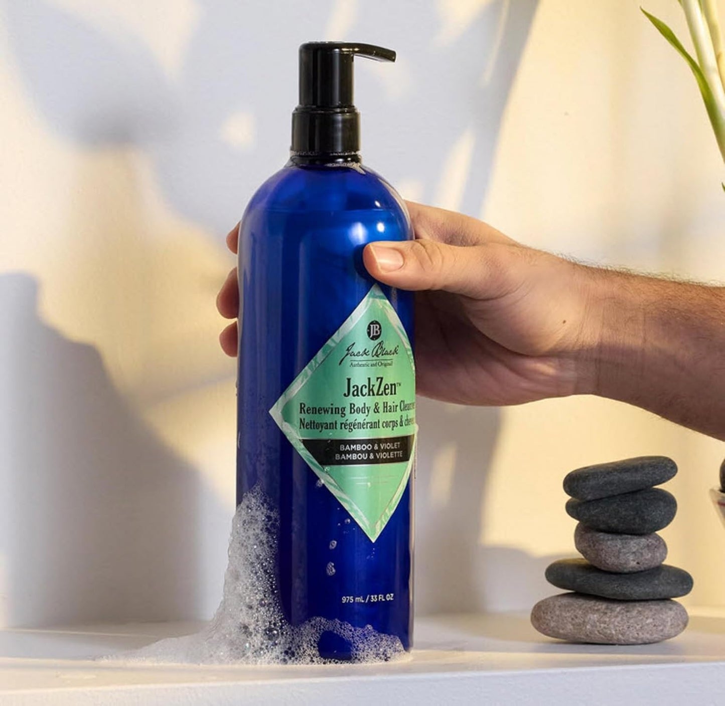 Jack Black JackZen Renewing Body & Hair Cleanser, 33 Fl Oz – Bamboo & Violet – Mens Body Wash, Mens Shampoo, Skin Care, Hair Care, Dual-Purpose Body Wash Men, Sulfate–Free