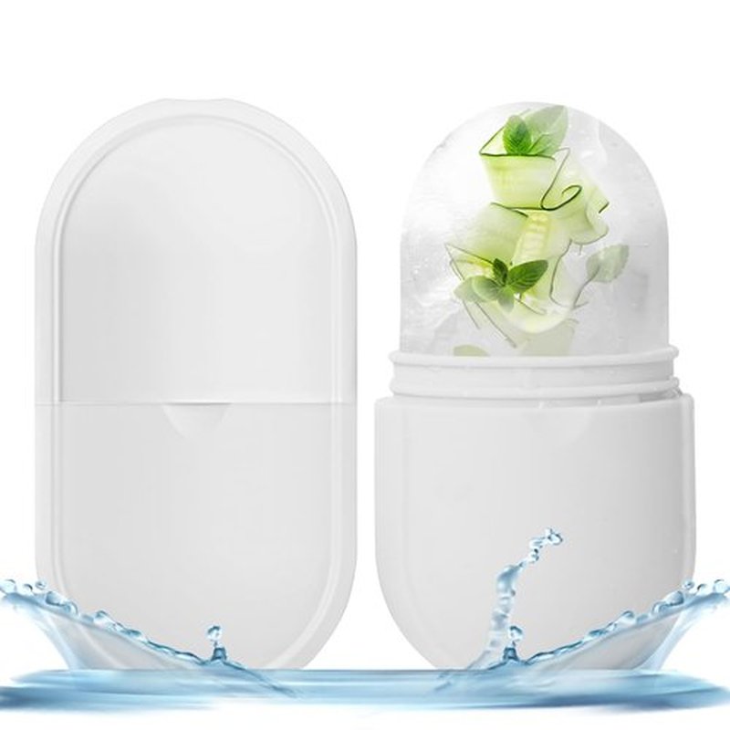 KOGITI Ice Mold for Face, Ice Roller for Face & Eye, Beauty Facial Ice Rollers Ice Holder Mold Face Puffiness Relief Massage Skin Care Tools, Ice Facial Cube (New-White)