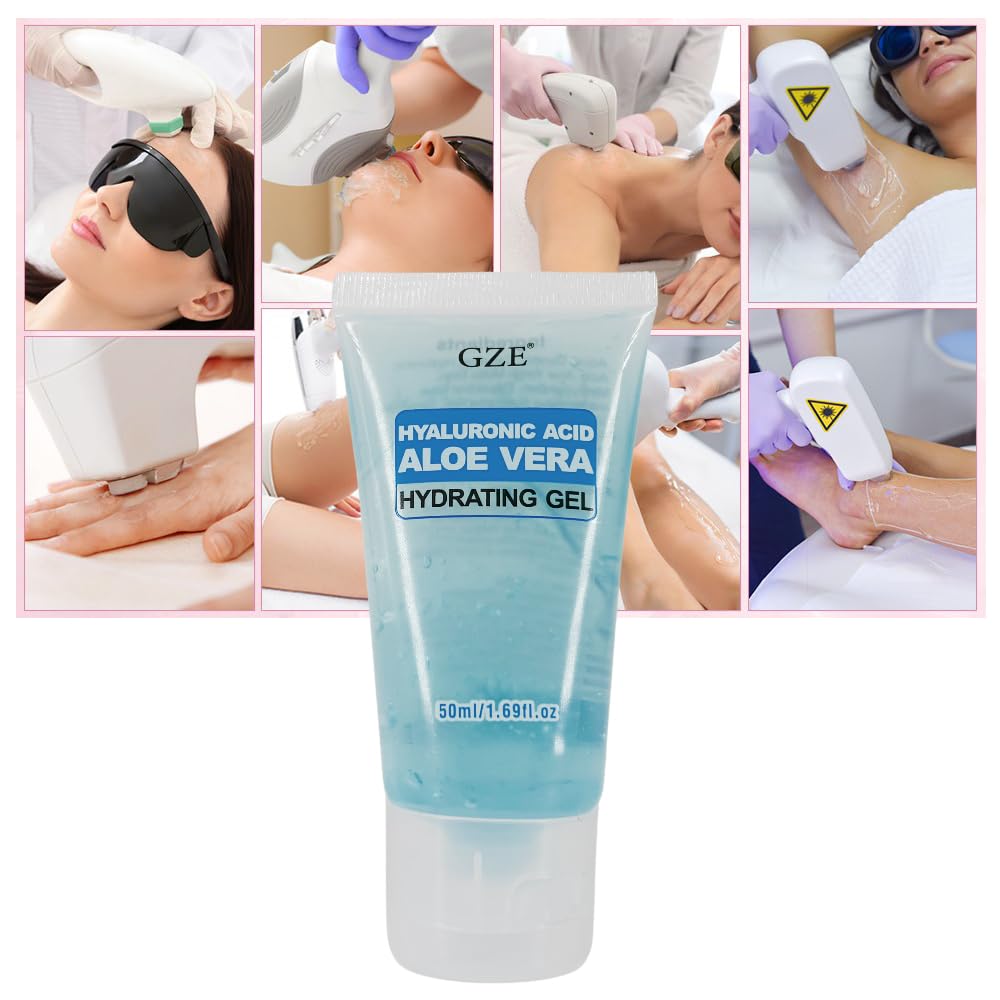 GZE Hyaluronic Acid & Aloe Vera Hydrating Gel Moisturizing Gel for RF - Radio Frequency Gel Intense Moisturizer Conductive Gel For Microcurrent- Soothing, Lightweight, Non-Greasy Formula
