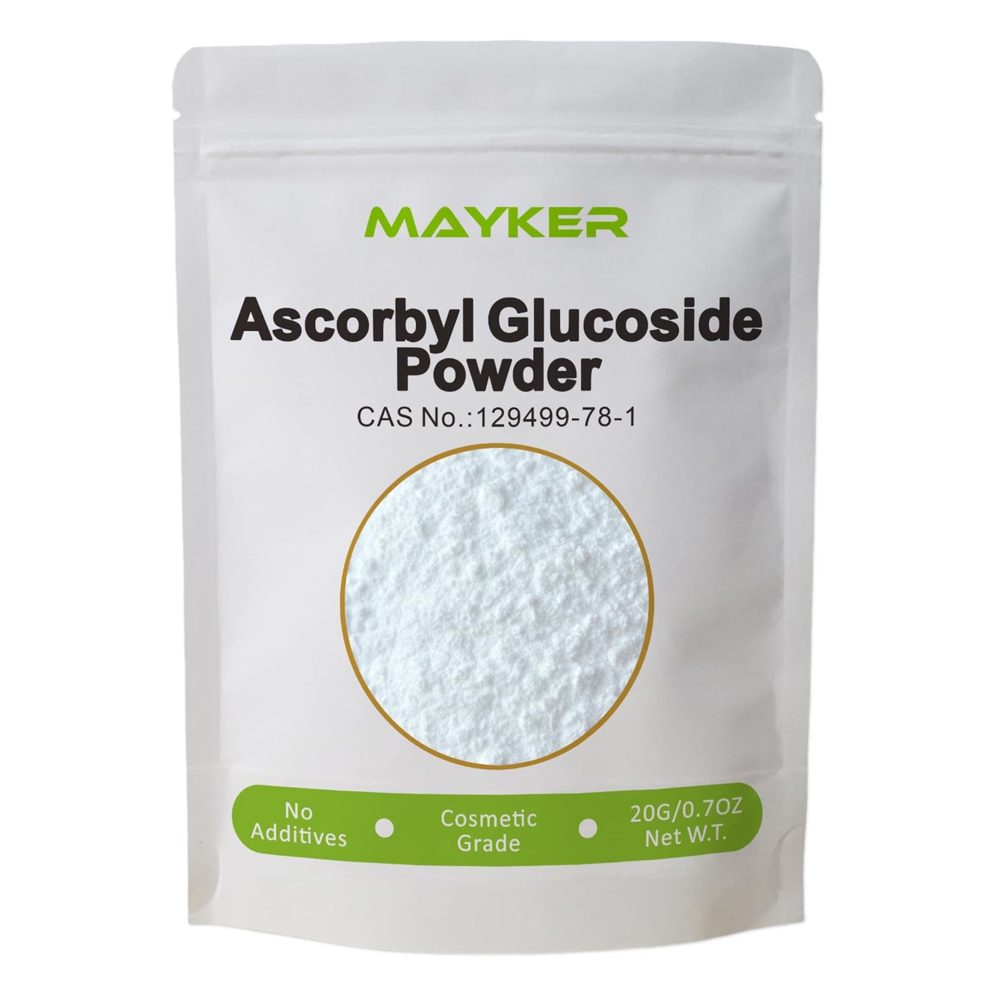 MAYKER Ascorbyl Glucoside Powder 0.7oz, Cosmetic Grade, High Purity Vitamin C Derivative for DIY Ascorbyl Glucoside Serums, Fine, Easy to Use Cosmetic Raw Material