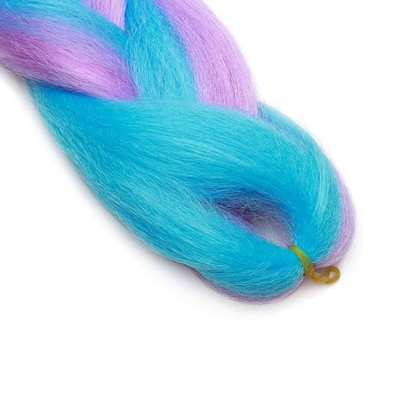 24" Ombre Jumbo Braiding Hair Extensions Jumbo Braid Hair Ombre Long Jumbo Braids For Box Twist Braid Crochet Hair High Temperature 3 Tone Colored (3 Bundles, Sky Blue Mix Light Purple)