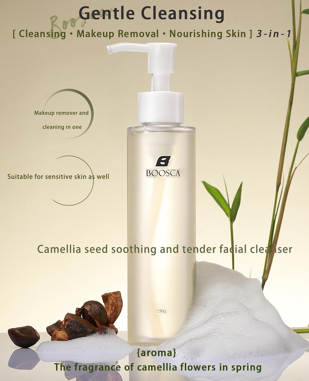 kastu Camellia Seed Oil Deep Pore Face Wash, Clean Pores, Oil Control, Men's Daily Facial Cleanser for Oily Skin