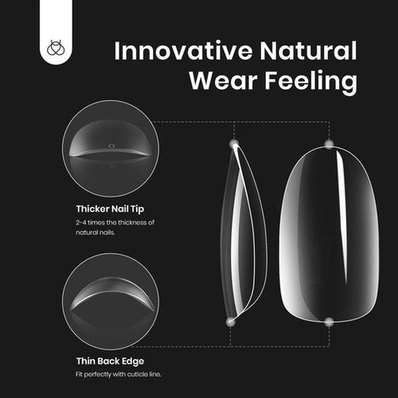 Beetles Gel Nail Kit Easy Nail Extension Set with Clear Soft Gelly Gel Nail Tips, 240 Pcs Beetles Gel X Short Oval Nails Tips 5 In 1 Nail Glue Base Gel Uv Led Lamp Press on Nails False Nails
