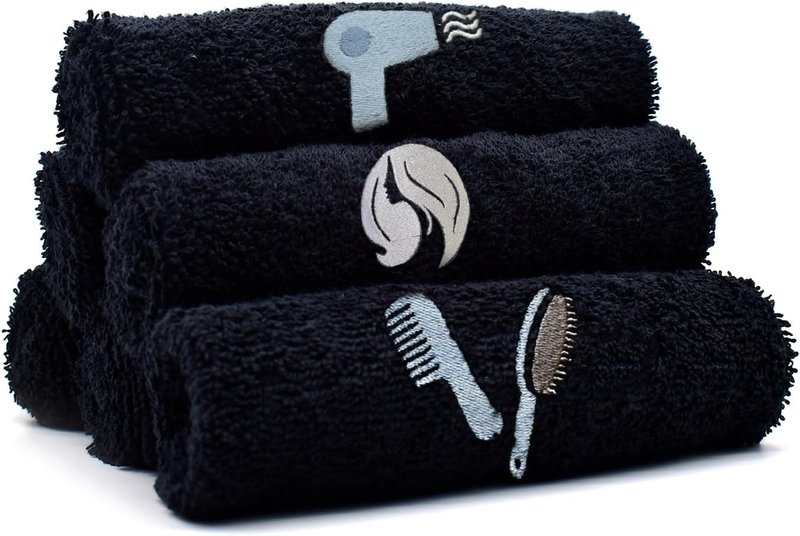 DAN RIVER Black Makeup Towels - Ultra Soft Cotton Face Towels | Pack of 6 (13x13 in) - Reusable & Quick-Dry Makeup Remover Cloths for Spa & Salon