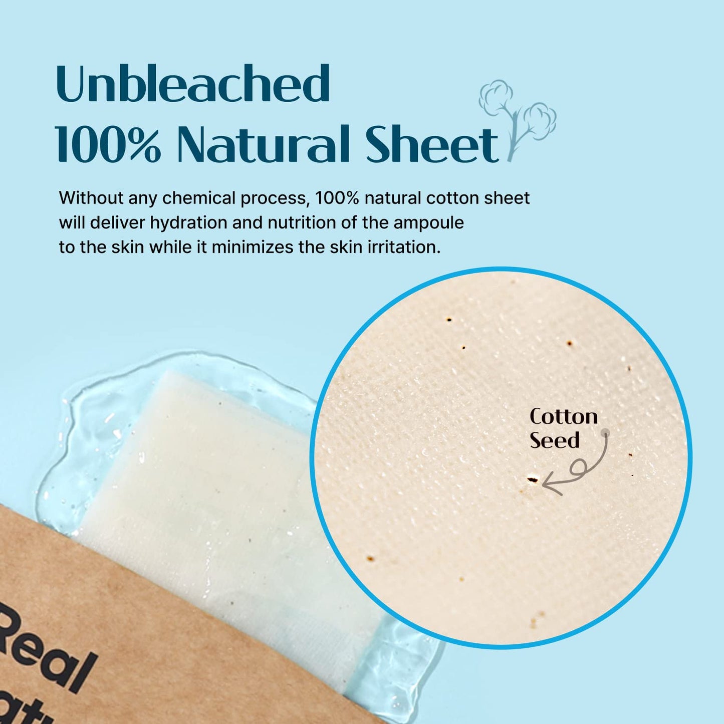 Real Natural Sheet Mask - EWG Verified Vegan Face Mask for Hydration | 10 Pack, Blue Ampoule