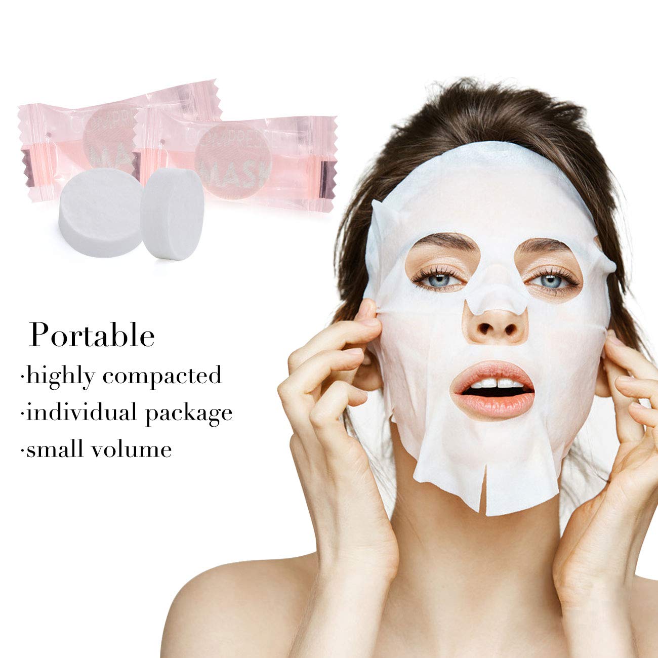 Pormasbenzer Natural 24Pcs DIY Compressed Facial Mask Cotton Face Mask Sheet Grain Skin Care Dry Sheet Mask Paper Face Cotton Mask Sheet with Free