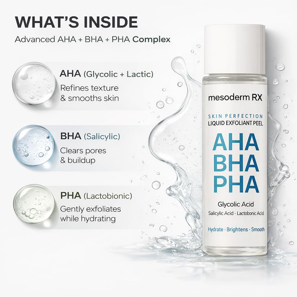 Mesoderm RX AHA BHA PHA Liquid Exfoliant, 100ml