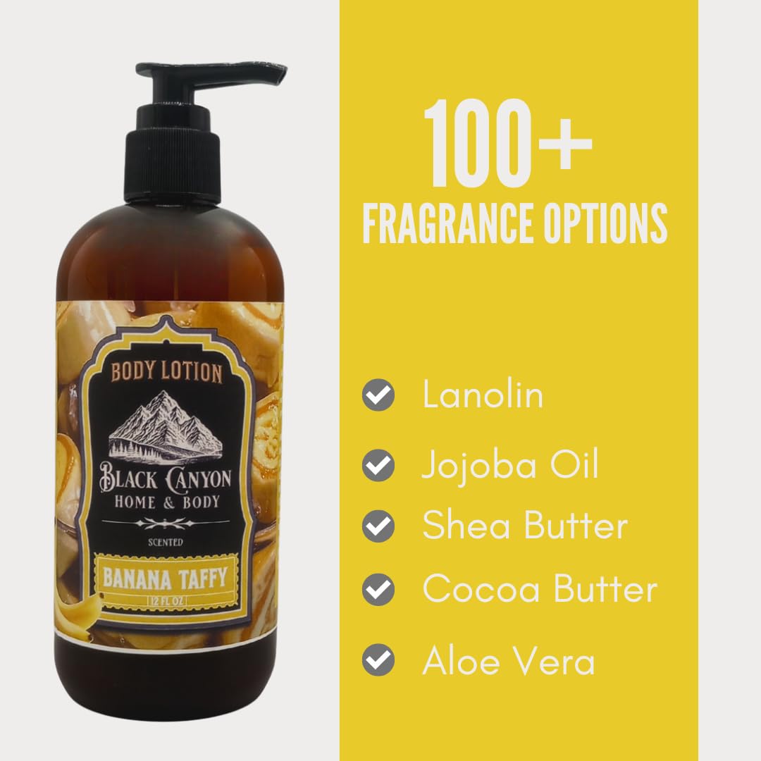 Black Canyon Banana Taffy Scented Body Lotion with Lanolin and Jojoba Oil, 12 Oz