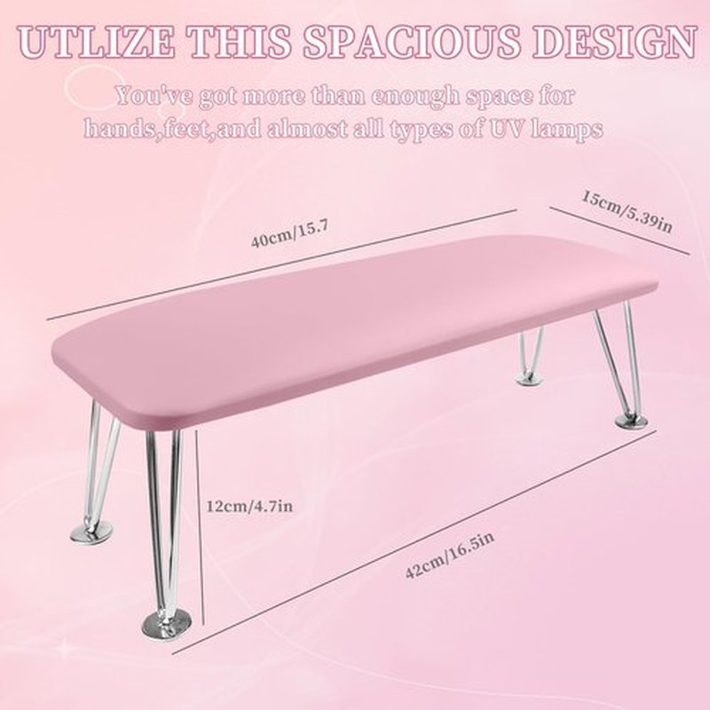 BOMOQING Arm Rest for Nails, Microfiber Leather Nail Arm Rest for Acrylic Nails, Nail Arm Rest Table with Pillow Cushion Hand Holder for Manicure, Hand Rest for Nails Tech, Home Use or Salon(Purple)