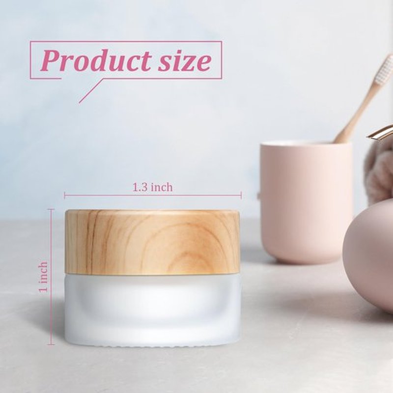 Geiserailie Glass Cosmetic Containers Empty Sample Jars with Leak Proof Lids Makeup Sample Containers for Lotion Cream Cosmetic(60 Pieces,5 Gram)