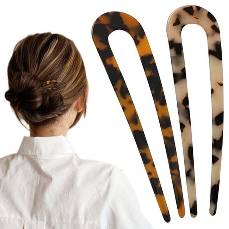 French Hair Pin, 2024 New U-Shaped Hair Pins for French Twist Hair, French Twist Hair Pins/Hair Fork for Thick Hair Buns Chignons, French Pins Hair Clips Hair Style Accessories for Women (C)
