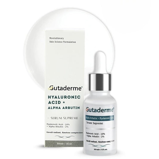 Brightening Face Serum with Alpha Arbutin 2% & Hyaluronic Acid 10% - Reduces Dark Spots & Fine Lines | 1 fl. oz