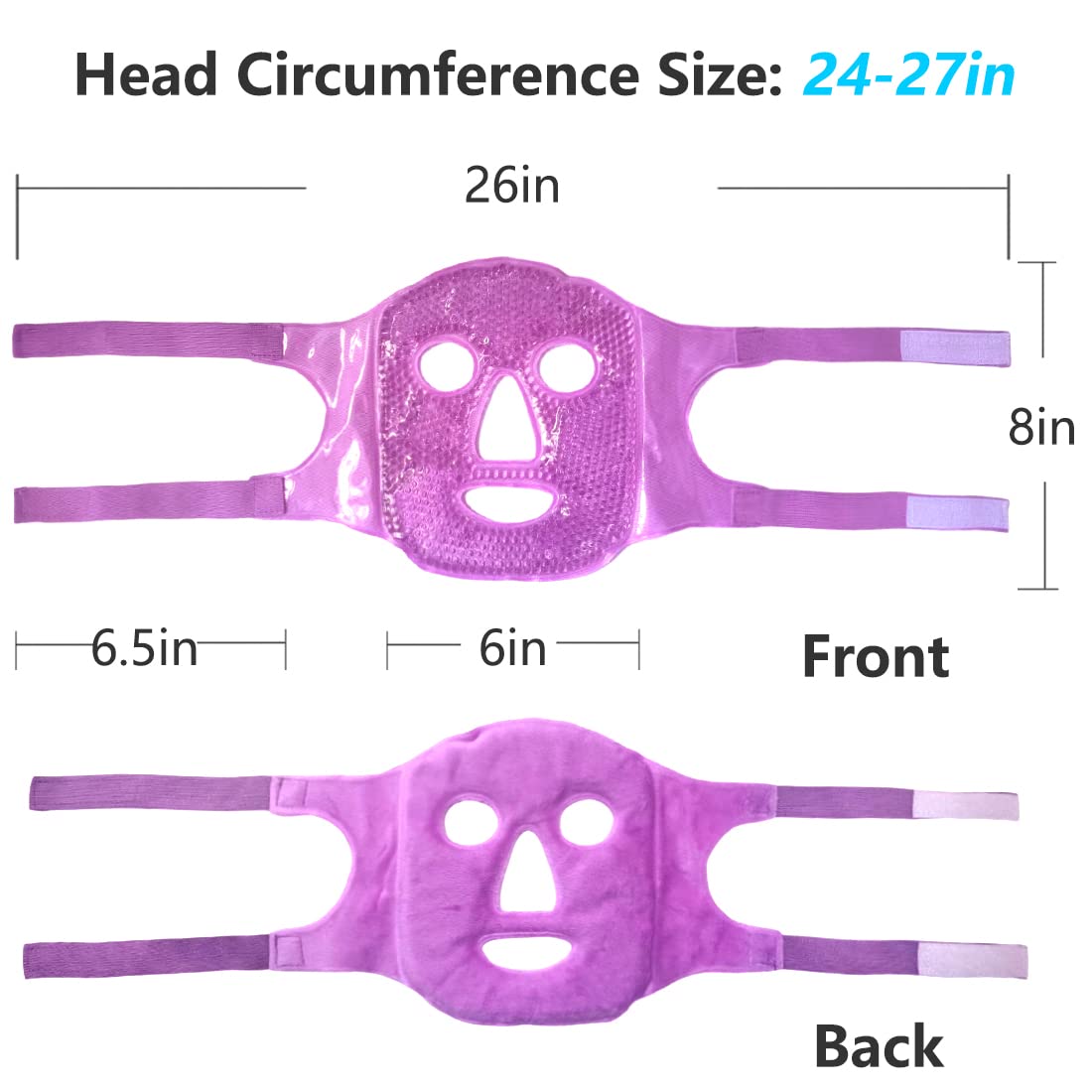 Cold Face Mask - Cooling Eye Mask for Hot & Cold Treatment, Reduces Eye Strain, Swelling, Redness, Puffy Eyes & Dark Circles - Reusable - 1 PCS