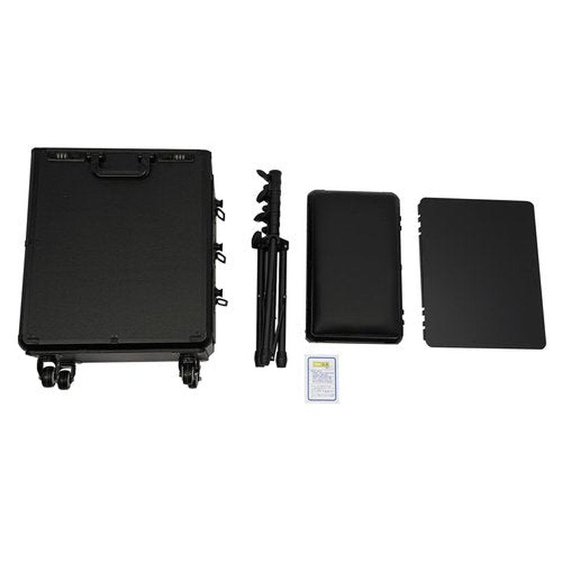 Gdrasuya10 Professional Rolling Makeup Case Tattoo Trolley Case with Tattoo Armrest Stand Large Makeup Travel Organizer Case Makeup Train Case with Wheel Lock Makeup Case for Cosmetologist