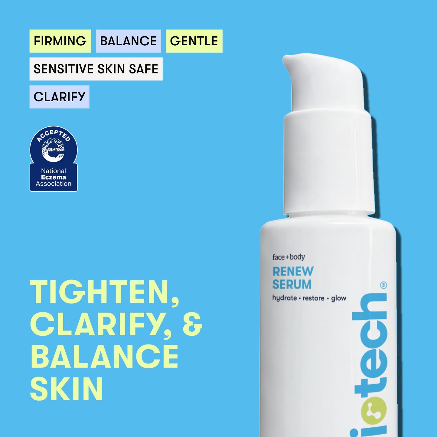 BRIOTECH Renew Serum, Hypochlorous Acid Mineral Gel, Soften Fine Line Appearance, Smooth Skin for Face, Neck, Chest, Spot Corrector, Soothe Redness, Vegan, 3.4 fl oz (2 Pack)
