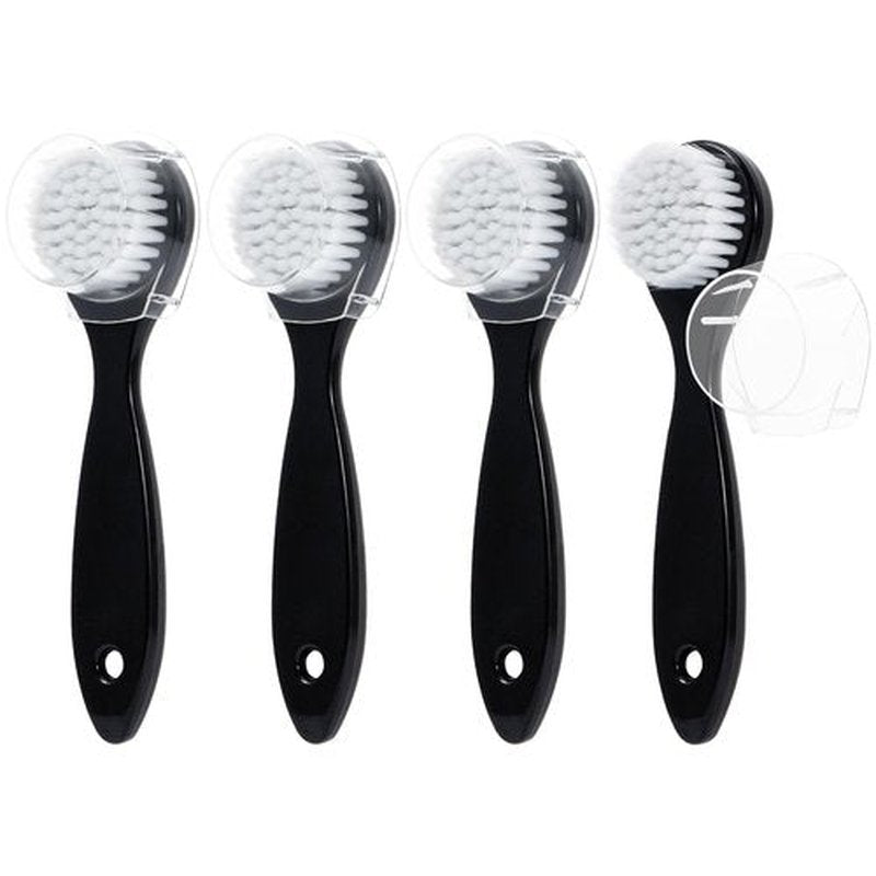 Beomeen Facial Cleansing Brush 4 PCS, Face Exfoliating Scrubber Brush Soft Face Wash Scrub Exfoliator for Makeup Skincare Removal (Black)