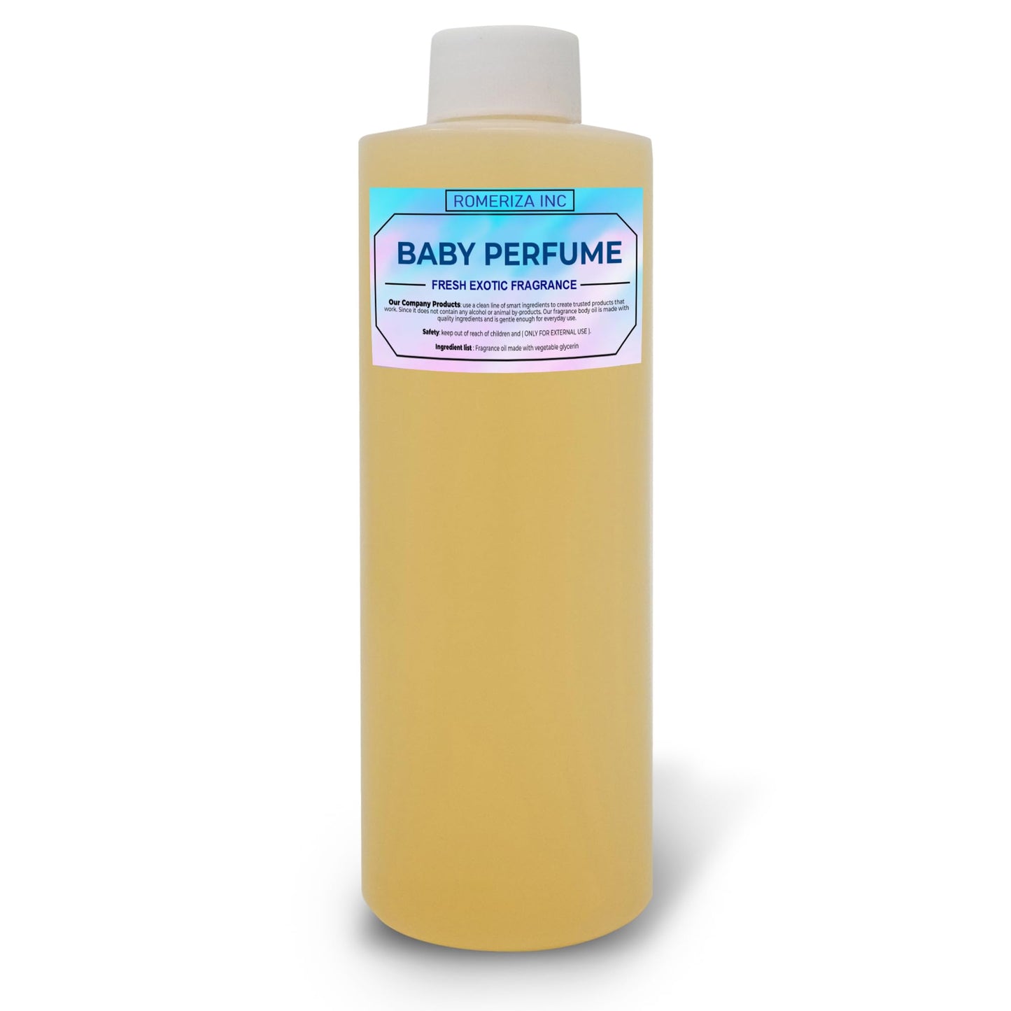 ROMERIZA INC.10 Fl Oz Baby Perfume Fragrance Body Oil – Luxury Unisex Baby Oil Perfume with Long Lasting Baby Powder Scent, Uncut Perfume Oil, Scented Body Oil for Women & Men