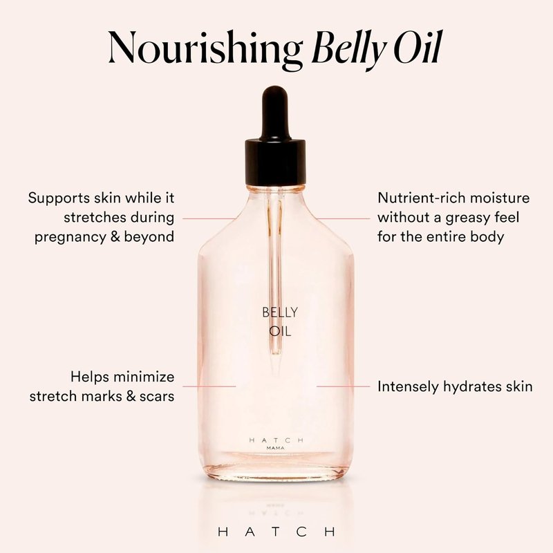 HATCH Belly Oil - Pregnancy & Postpartum Stretch Mark Care | Quick-Drying, Vegan & Plant-Based, 6.7 Fl Oz