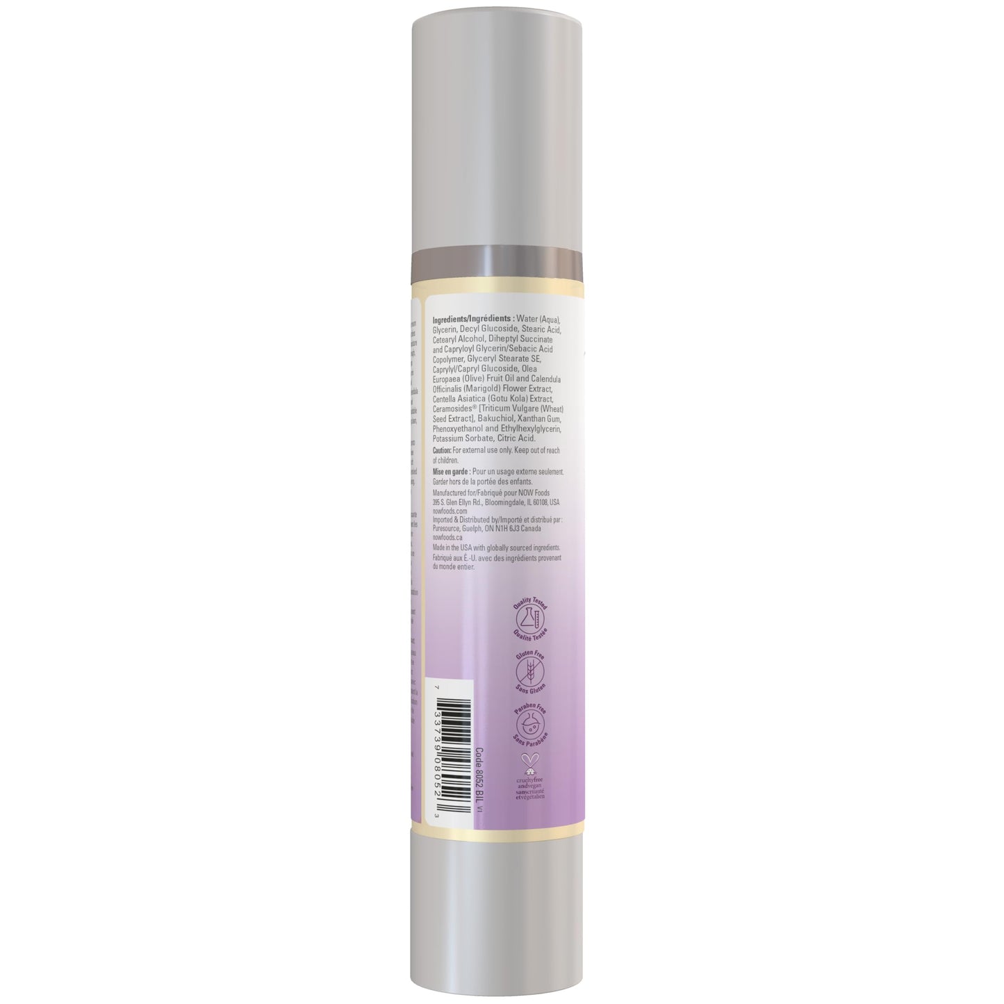 NOW Solutions Gentle Balance Cream Cleanser, 4 oz - Fragrance-Free, Non-Foaming Formula with Bakuchiol and Ceramosides