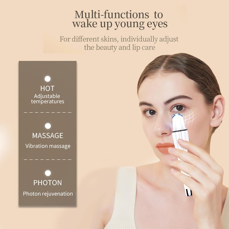 Swan Eye Massager Wand - Rechargeable Facial Massager for Dark Circles & Puffiness | Portable & Effective