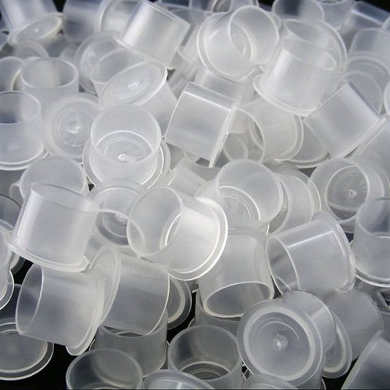 Tattoo Ink Caps Medium - 1000PCS Disposable Plastic Tattoo Ink Cap with Base Tattoo Cups for Tattooing, Tattoo Ink, Tattoo Supplies (14 12mm)