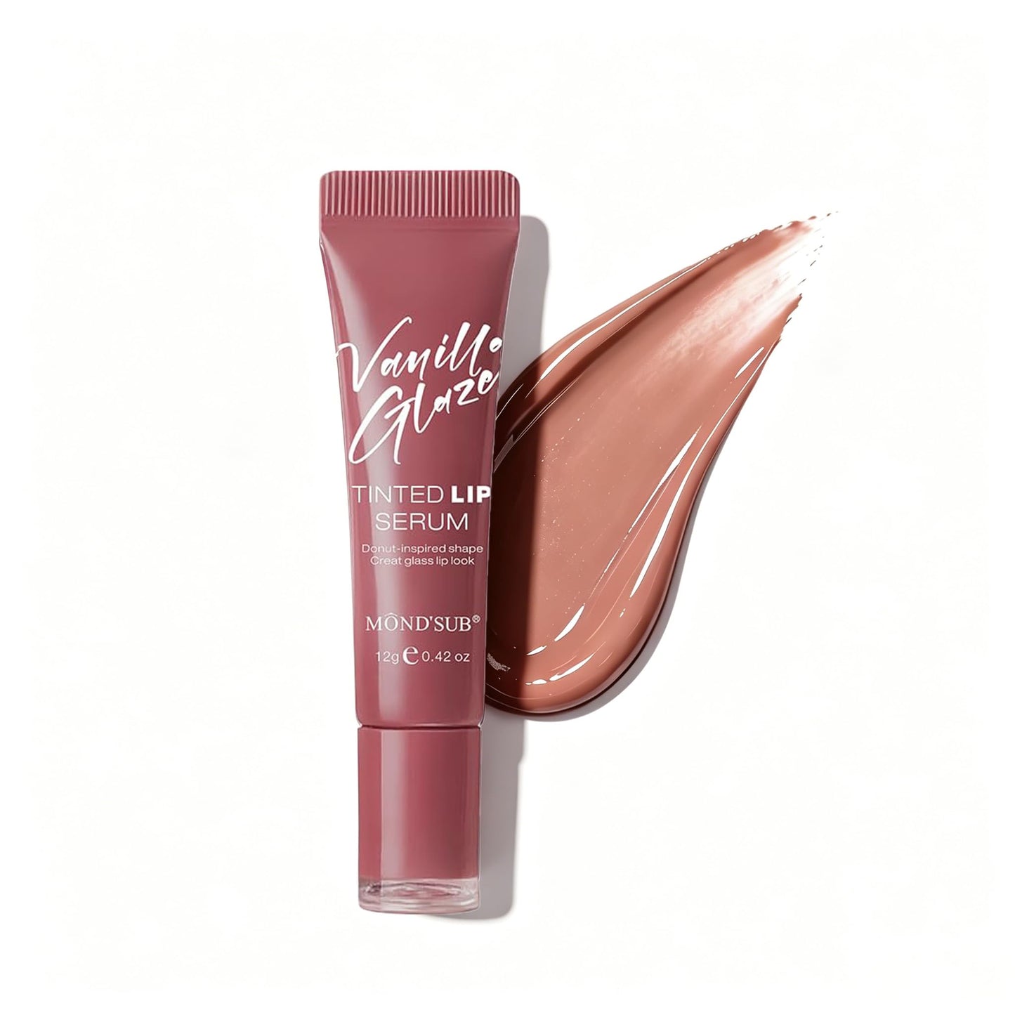 MOND’SUB Tinted Lip Serum Essence: Glass Glow Shine + 16H Hydra-Locking, Featherweight Non-Sticky Color, Transfer-Resistant Plumping Vegan Formula
