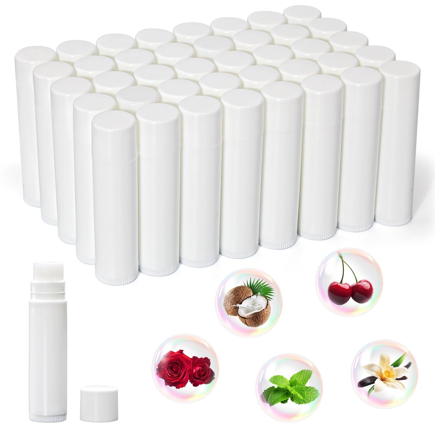 40 Pack Natural Lip Balm Bulk Unlabeled, Mini Diy Blank Lips balm, Personalized Small Gifts Party Favors, Wedding or Baby Shower for Girls Adults