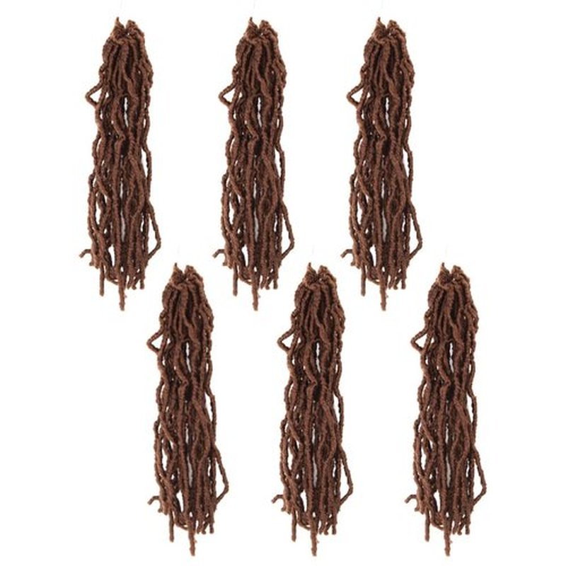 12 Inch Soft Locs Crochet Hair 6 Packs Short Straight Pre-looped New Faux Locs Crochet Hair, 30#(Light Brown)
