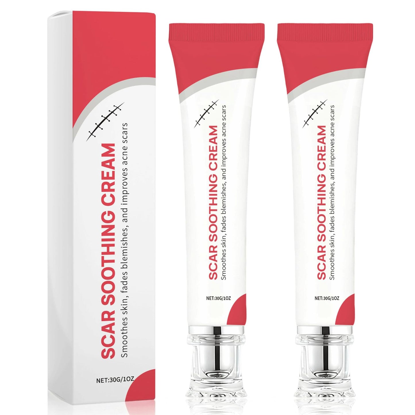 Novacarax Scar Soothing Cream & Smoothing Cream for Scars,Helps Improve Appearance for Surgical Scars and Keloid Bump, Reduces Redness,For Skin Recover Smooth (2pcs)