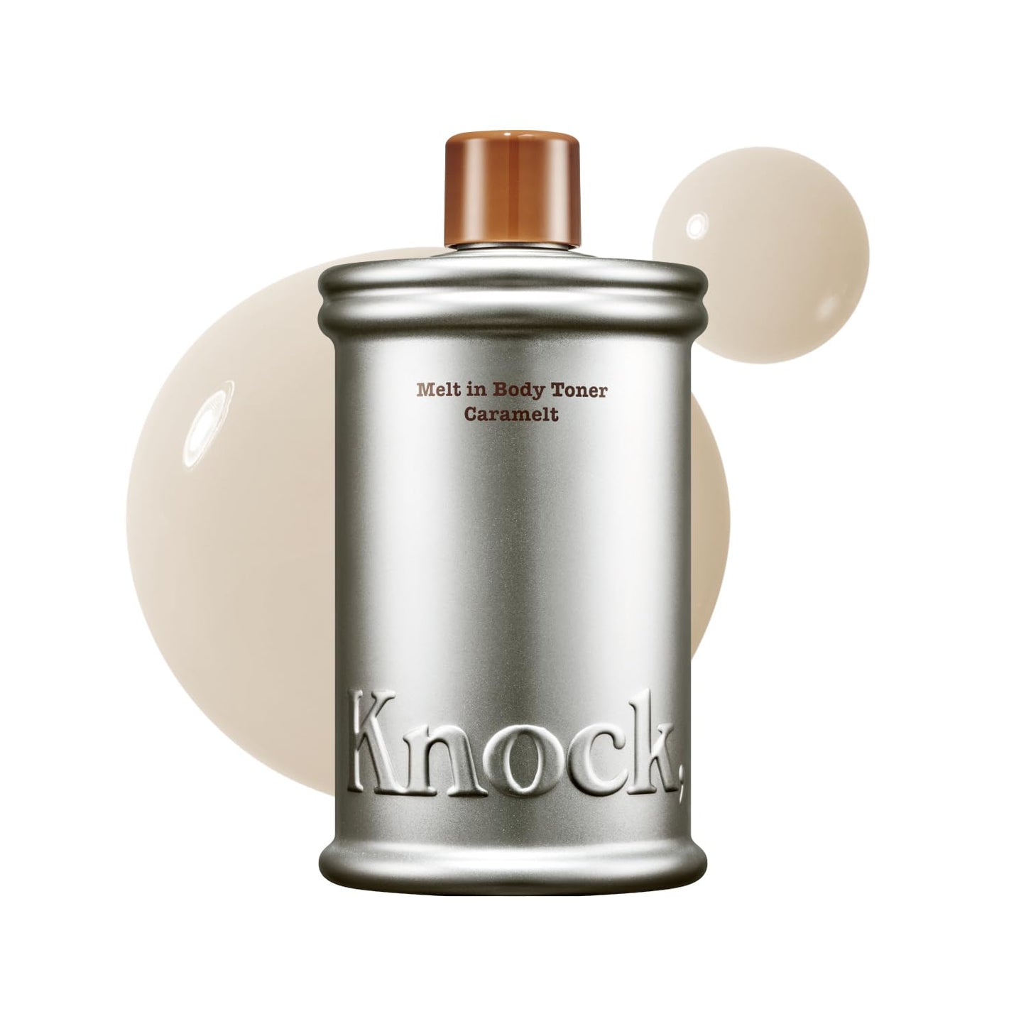 Knock Melt-In Body Toner, Instant Glass Body Glow, Ceramide Moisture Lock, Lightweight Milky Moisturizer, Zero Sticky, For All Skin, Sweet Vanilla Caramel Scent, 10.14 fl oz