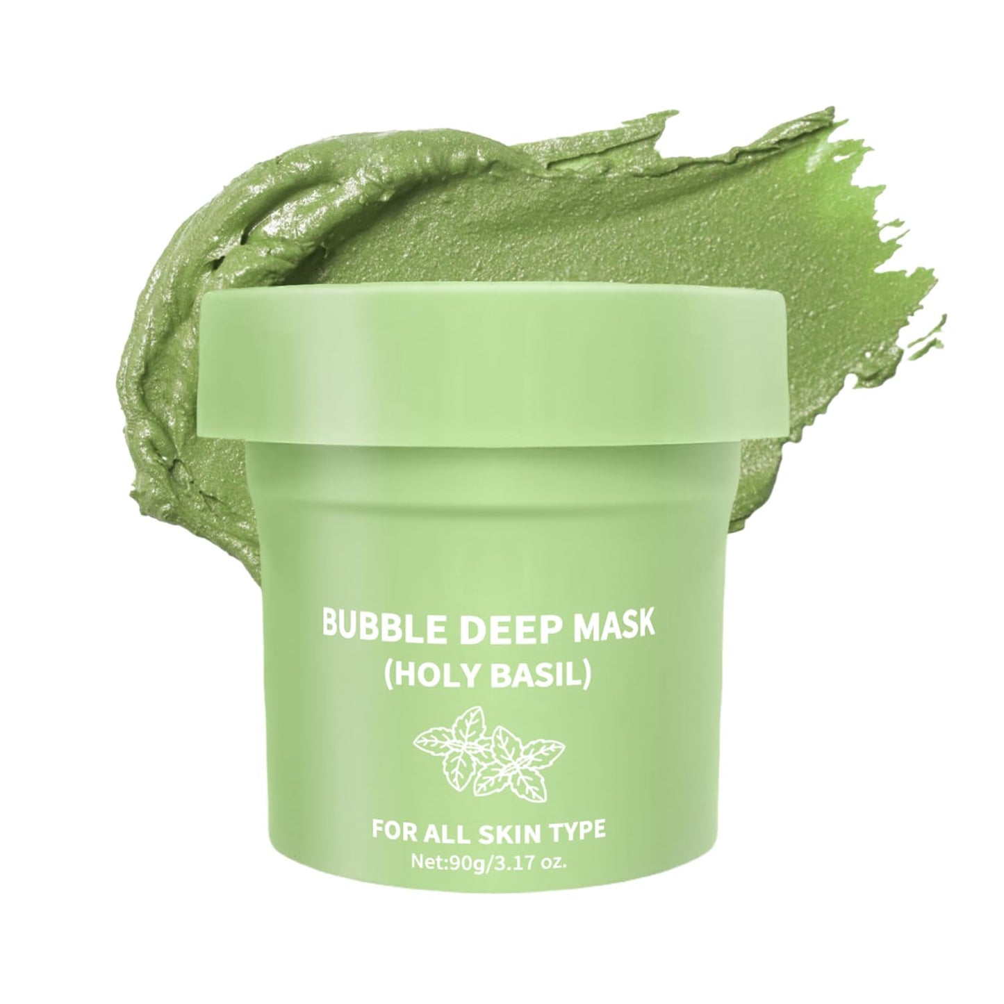 ZYGCDZ Holy Basil Bubble Deep Cleansing Mask with Carbonated Water for Pore Cleansing & Blackhead Removal, Korean Clay Bubble Wash-Off Facial Pack, 90g / 3.17 oz (01)