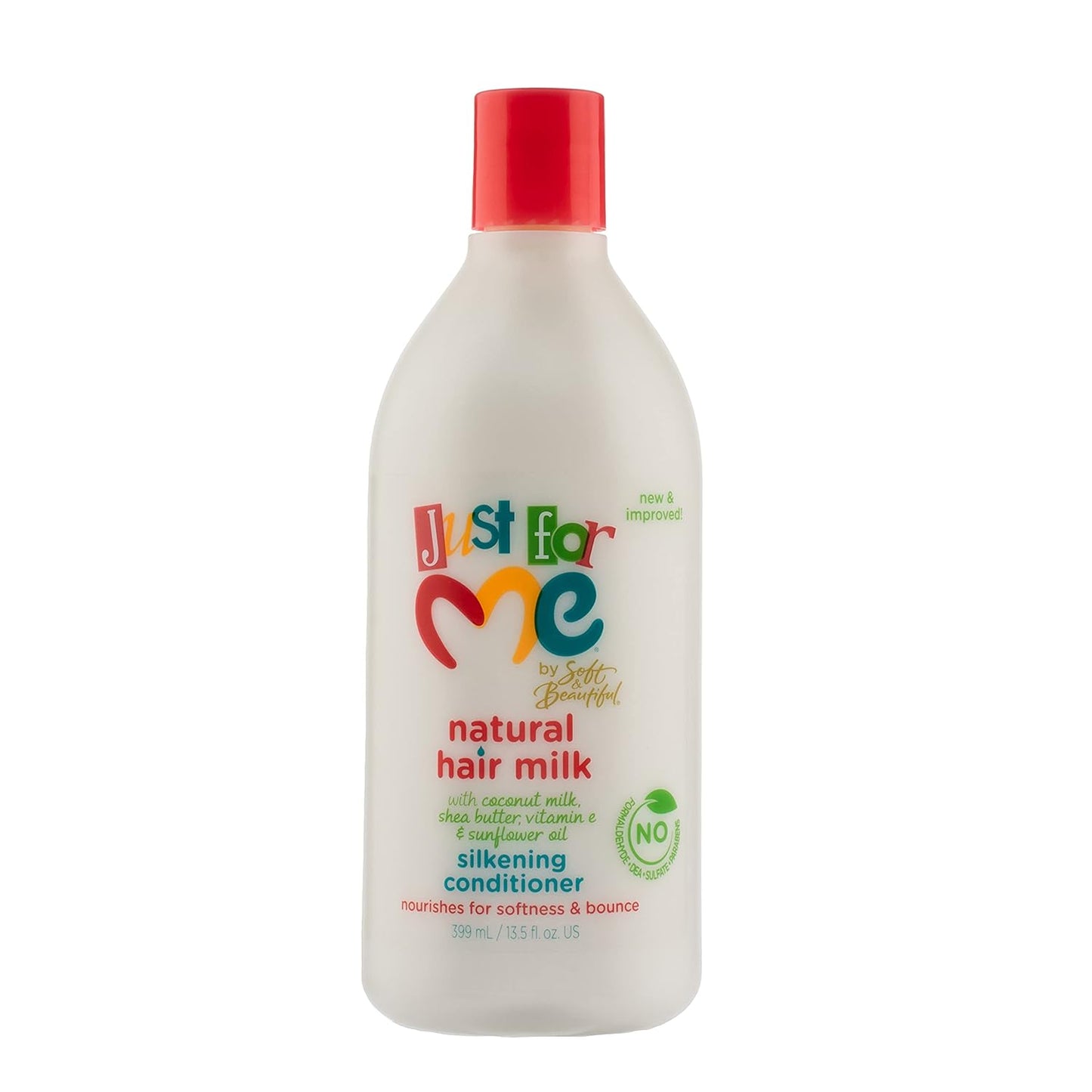 Just For Me Natural Hair Milk Conditioner – Nourishing Silkening Formula with Coconut Milk & Shea Butter, 3 Pack (13.5 oz)