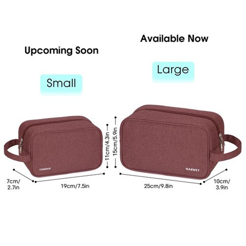 Narwey Travel Toiletry Bag for Women Traveling Dopp Kit Makeup Bag Organizer for Toiletries Accessories Cosmetics (Jujube Red)