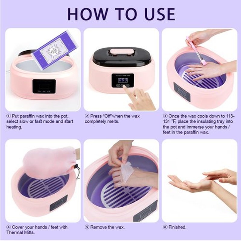 Biutee Paraffin Wax Refills 6 Pack 0.44 Pound per pack Lavender Scented Paraffin Wax Paraffin Blocks Moisturizing for Hand and Feet Low Melt Paraffin Wax