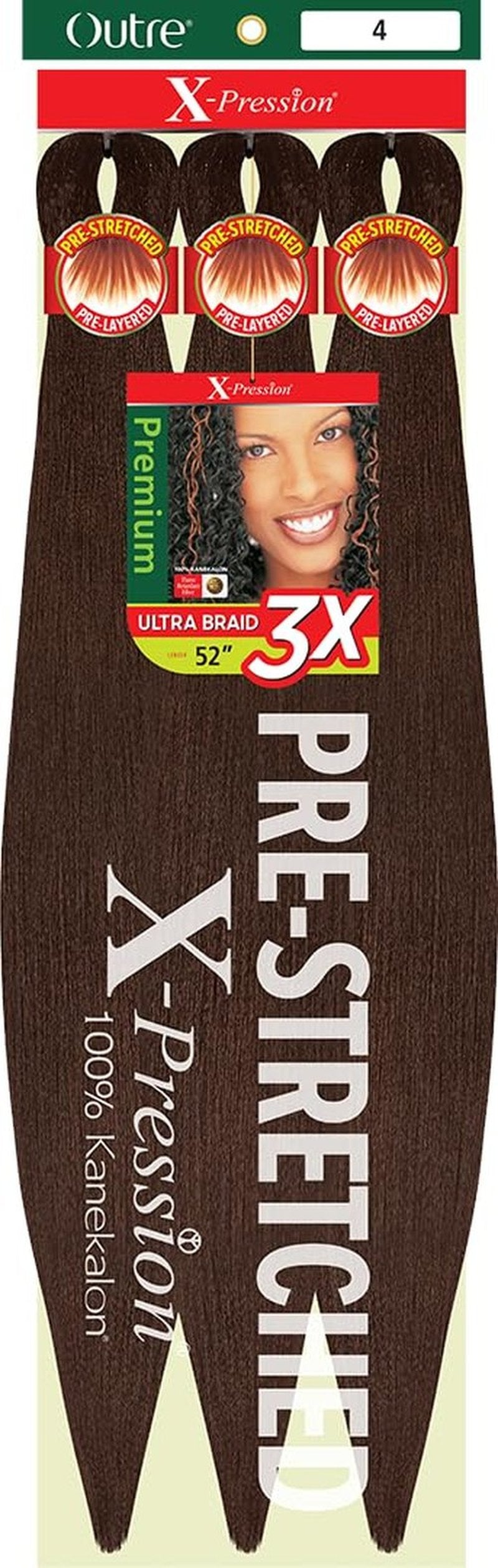 [5 PACK DEAL] Outre X-Pression Braid-Pre Stretched Braid 52" 3X 5 Packs (4)