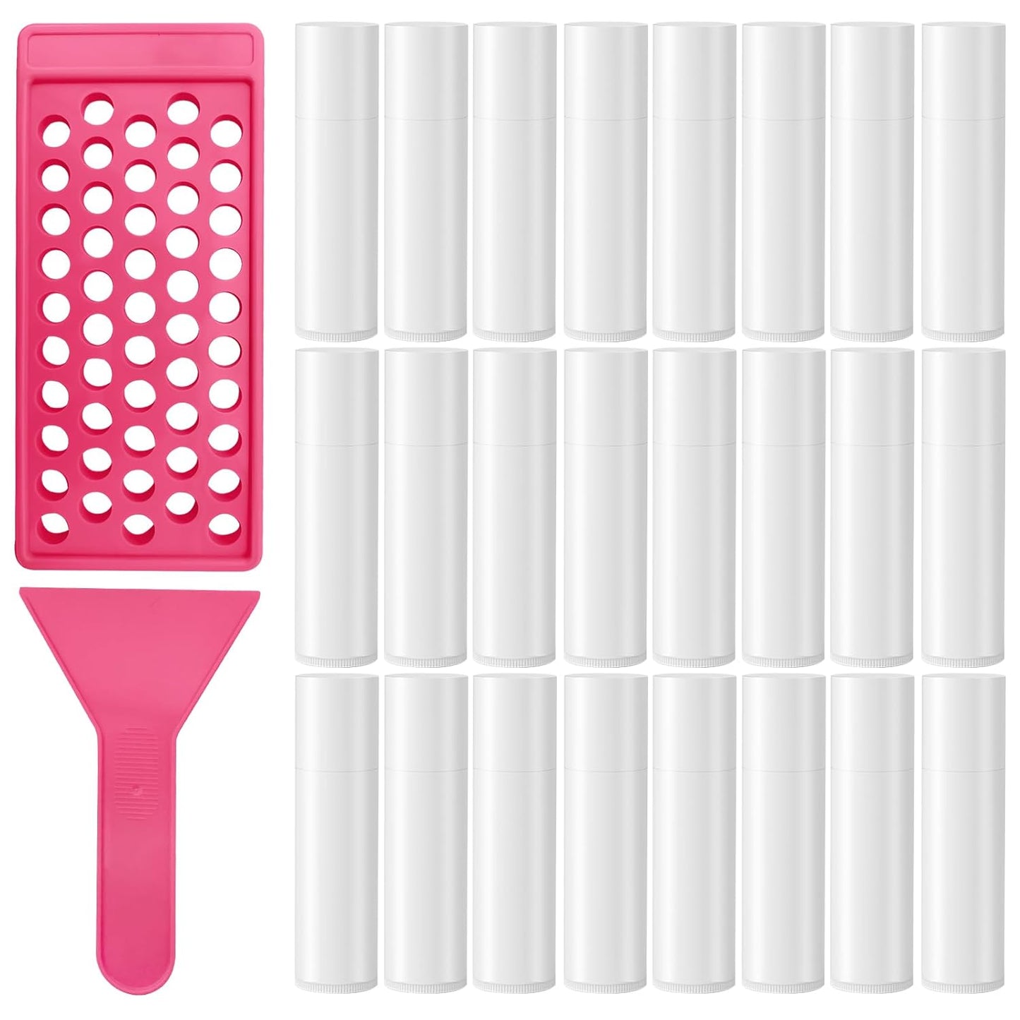 DIY Lip Balm Filling Tray - Pink Spatula Set for Easy Lip Balm Making | 1 Pack
