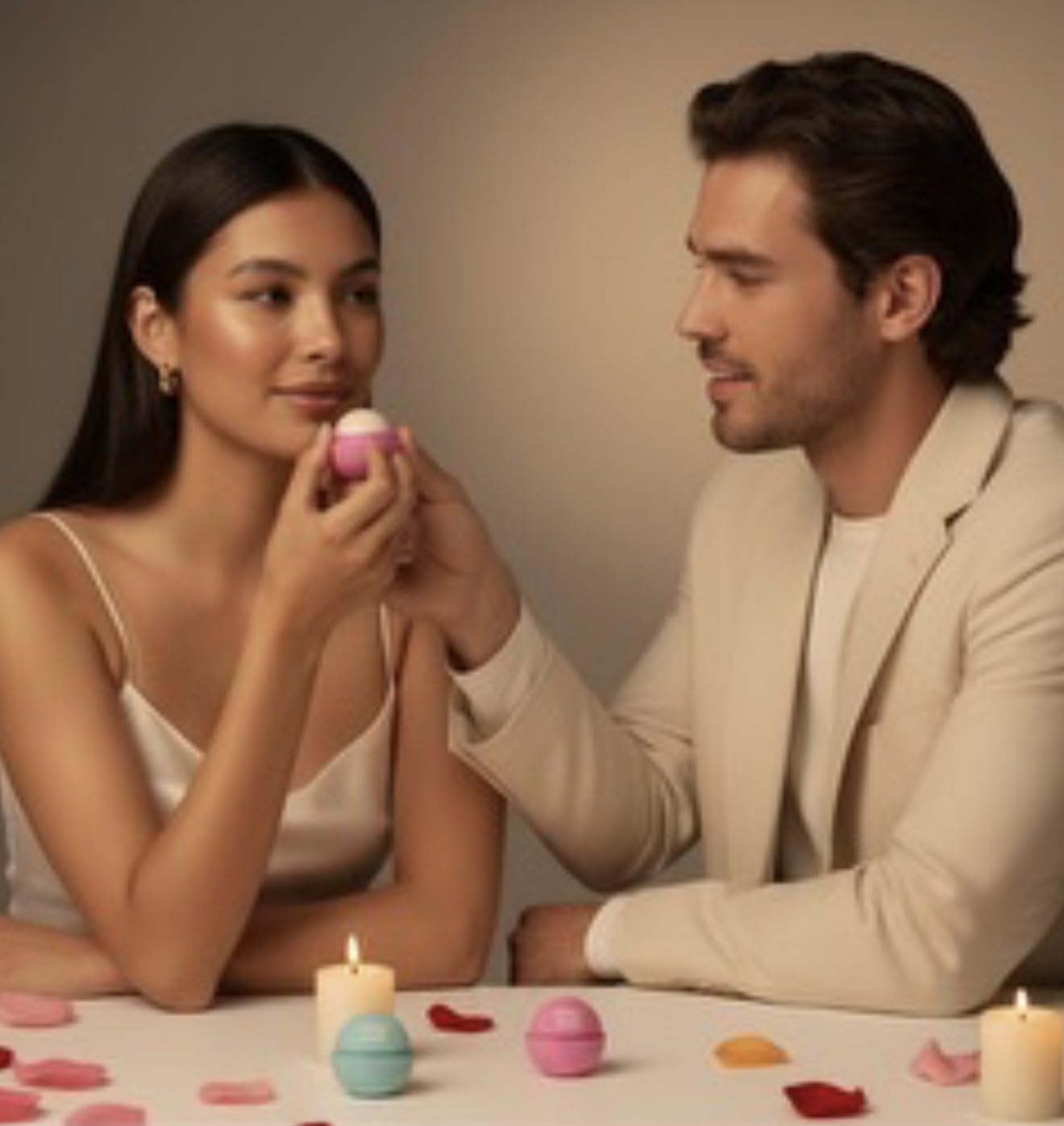 KissMeBalls Lip Balm Spheres Set Of 3, Candy-Colored Packaging with Romantic Phrases (LUV YOU, XOXO, KISS ME) The perfect Lip Hydration gift pack.