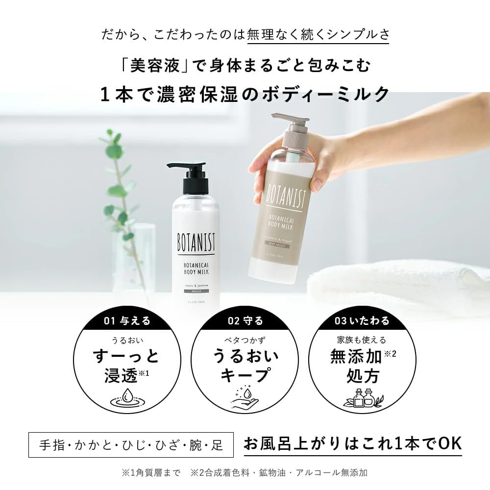Botanist Hydrating Body Lotion for Women Sensitive Skin, Natural Body Moisturizer for Dry Skin, Full Body Lotion for Men | Moisturzing Japanese Skincare Ingredients, Cassis& Jasmine 8.1 Fl Oz MOIST