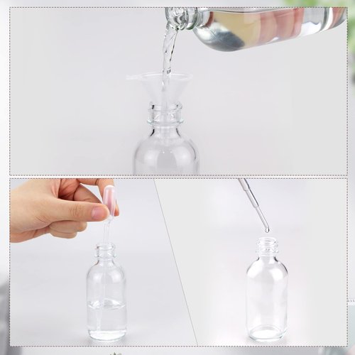Wedama Mini Spray Bottles 2 oz, Amber Glass Spray Bottles, Empty Small Spray Bottles with Funnel Dropper, Fine Mist for Hair, Travel, Plants, Cleaning Solutions and Skin Care (4 Pack)