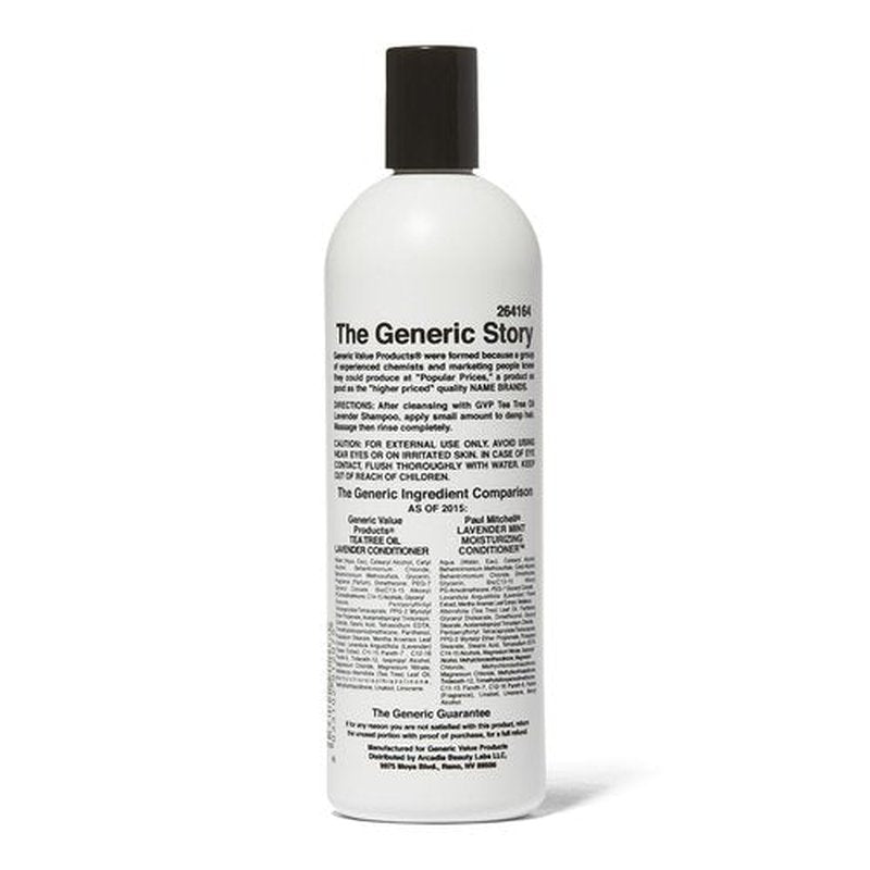 Generic Value Products Tea Tree Oil Lavender Mint Conditioner, Hydrates and Detangles, Invigorating Fragrance, Soothes Scalp, Gluten Free, 16 Oz