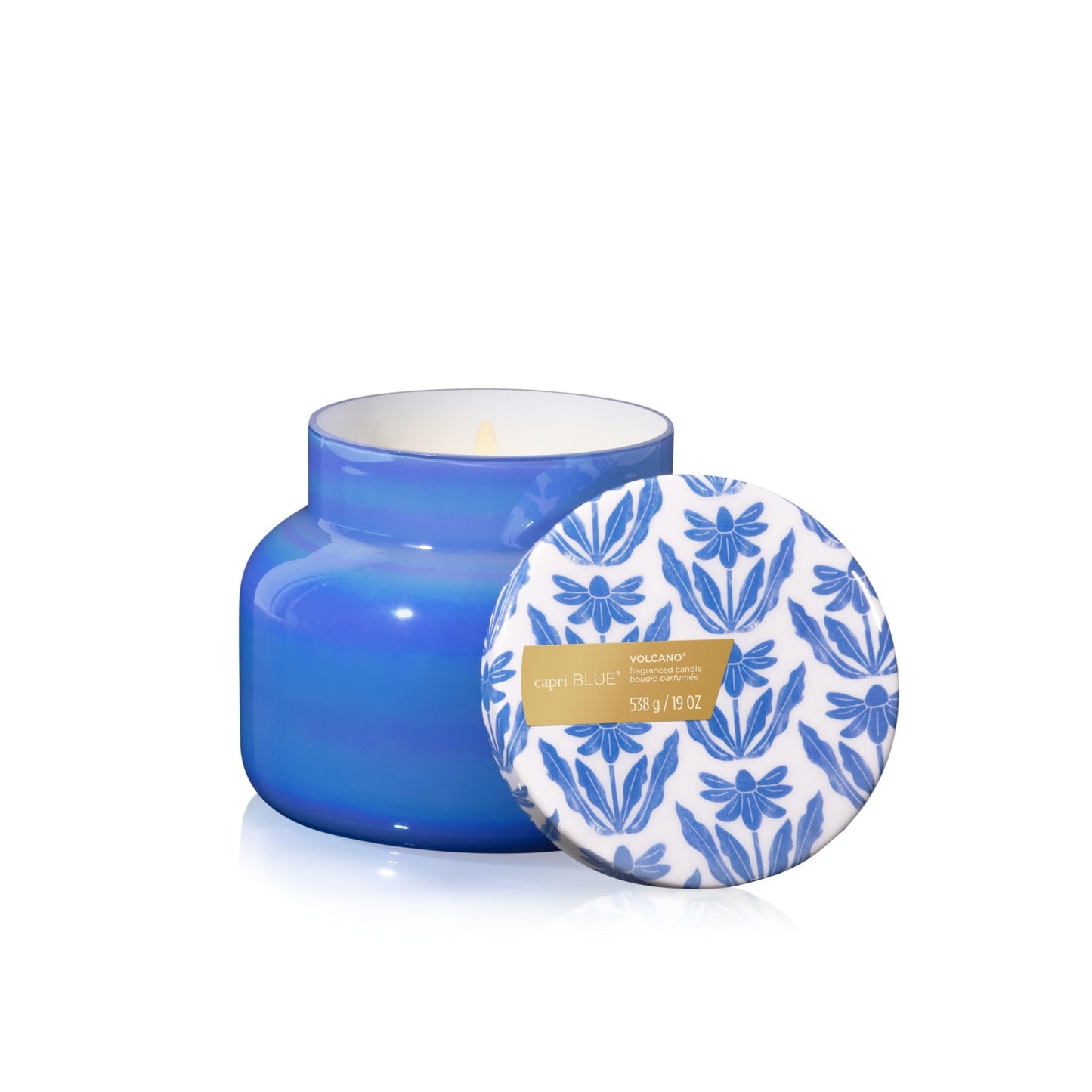Capri Blue Scented Candles - Spring Capsule Collection, Riviera Sunset - Long Lasting Soy Wax Blend - Luxury Candles for Home Scented with Tropical Fruit & Sugared Citrus - Glass Jar (Volcano, 19 oz)