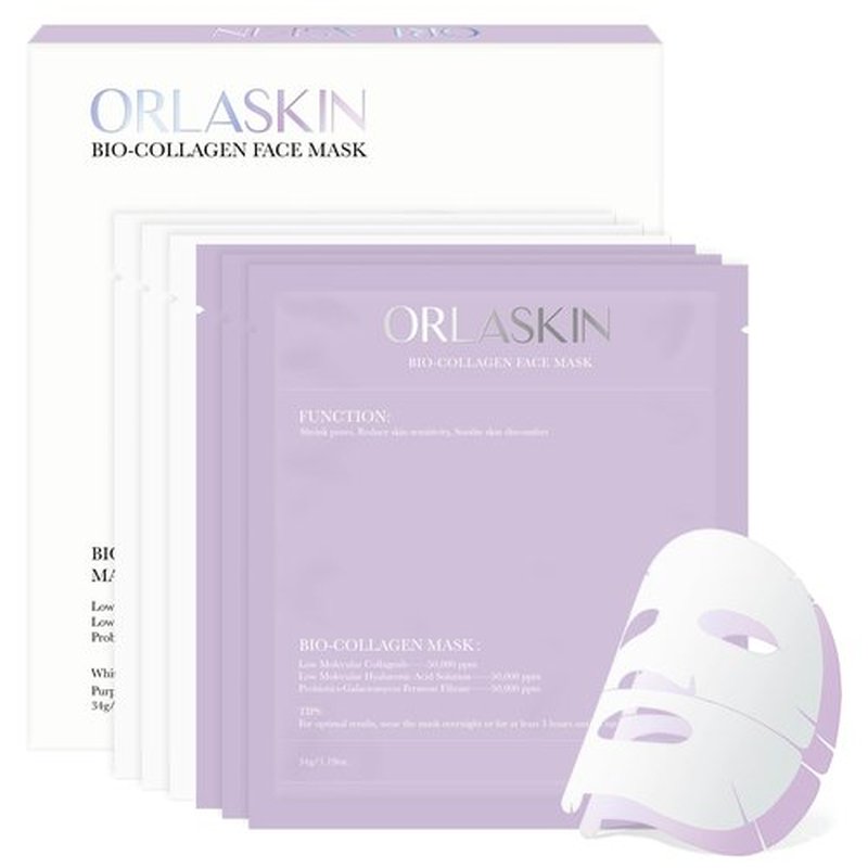 ORLASKIN 6PCS Collagen Face Mask Overnight Bio-Collagen Real Deep Mask Skincare Deep Collagen Anti Wrinkle Lifting Mask for Pore Minimizing Firming Elasticity and Wrinkle(3pcs White&3pcs Purple)