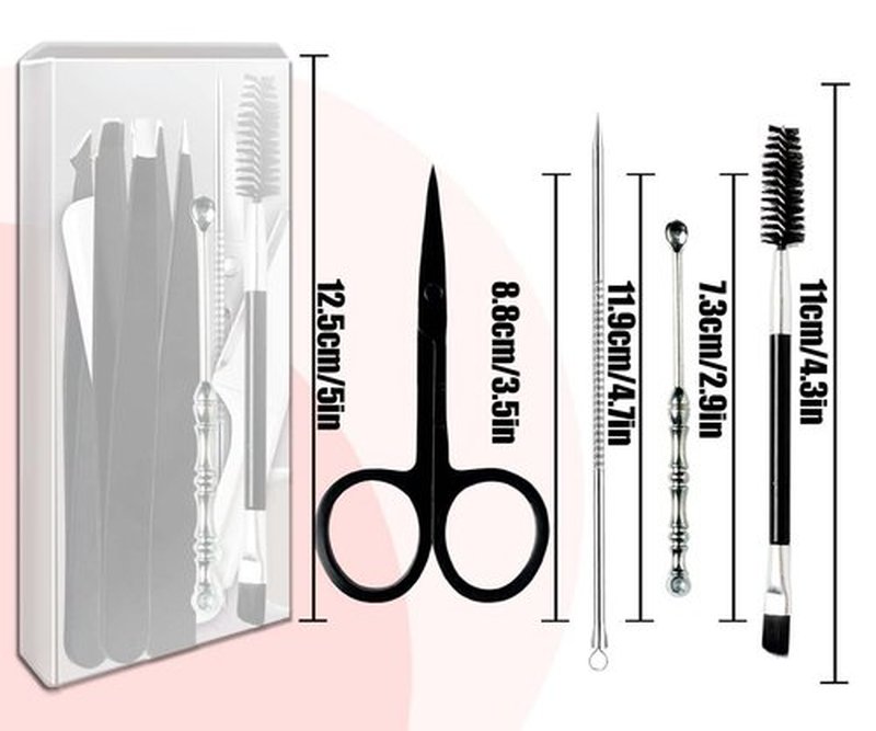 [9+1 PCS] Tweezer Kit, Tweezers for Women Facial Hair, Professional Tweezers Set, Eyebrow Tweezers, Professional Stainless Steel Eyebrow Tweezers for Women &Men (Black)