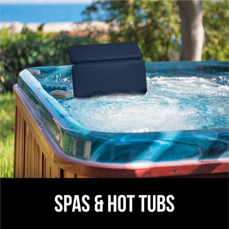 Gorilla Grip Bath Pillow for Tub, Improved Suction Cups, Luxury Bathtub Pillows, Headrest for Neck and Back Support, Relaxing Home Spa, Hot Tub and Bathroom Essentials, Gifts for Women, 2 Panel Navy